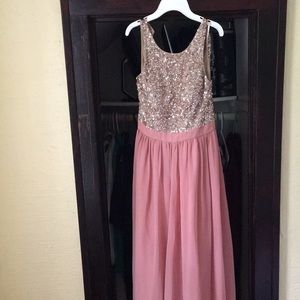 Sparkly Gold/Pink Prom Dress